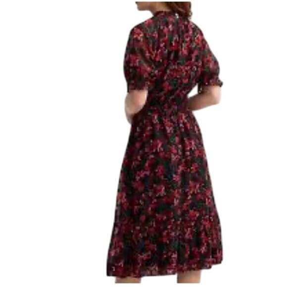 Draper James Dress 2X Red Floral Midi Clip Dot Feminine Dainty Preppy Western - Picture 1 of 16